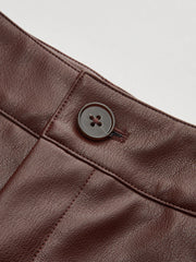 Faux Leather Paneled Balloon Pants