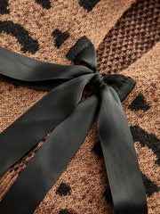 Leopard Print Bow Tie Cardigan