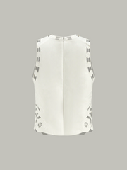 Embroidery Cut-Out Semi-Sheer Top