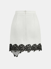 Lace Trimmed Satin Wrap Skirt