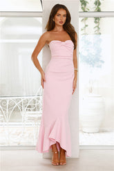 Luxe Reverie Strapless Maxi Dress Pink