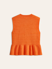 Sleeveless Ruffle Hem Sweater Vest