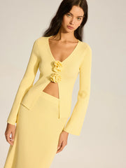 Floral Accent Cut-Out Sweater Co-ord