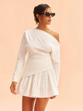 Asymmetric One-Shoulder Top and Ruffled Skirt Set