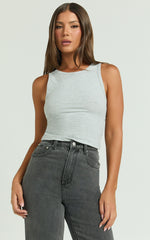 Can't You Tell Top - Ribbed Tank Top in Grey