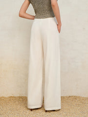 Cotton & Linen High-Waisted Pocketed Pants