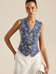 Floral Embroidered Vest