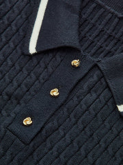 Contrast Trim Knitted Polo Shirt