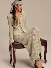 Tencel Flared Sleeve Knit Skirt Set