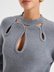 Cut-Out Knit Sweater