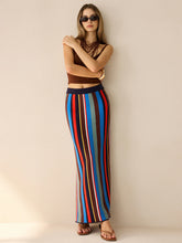 Colorful Striped Knit Maxi Skirt