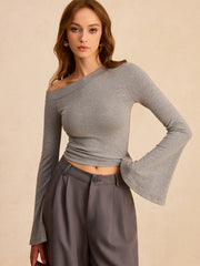 Off-Shoulder Bell-Sleeve Blouse