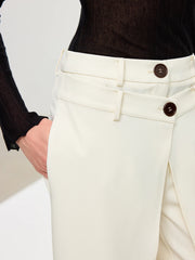 Double Waistband Layered Wide-Leg Pants