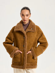 Reversible Shearling Collared Jacket