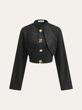 Metal Detail Cropped Denim Jacket