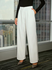 Mid-Waist Casual Wide-Leg Pants