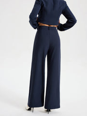 High-Waist Straight-Leg Pants