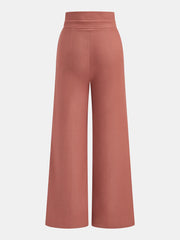 Double-Waistband High-Waisted Wide-Leg Pants