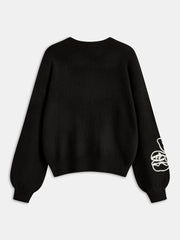 Floral Embroidery Wool-Blend Sweater