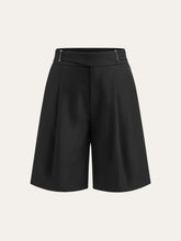 Buckle Detail Mid-Waist Shorts