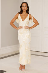 Golden Doll Mesh Maxi Dress Yellow