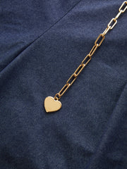 Wide-Leg Chain Jeans Pants