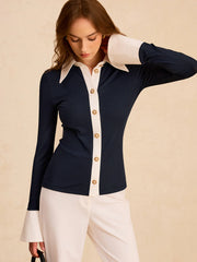 Color-Block Button-Down Shirt