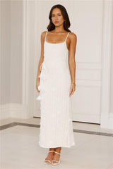 Delicately Divine Knit Maxi Dress Cream