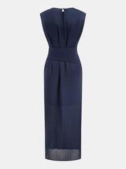 Belted Sleeveless Midi Dress