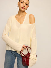 Off-Shoulder Oversized Knitted Sweater