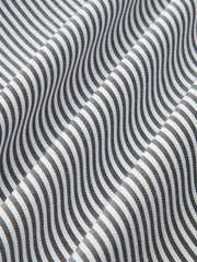 Contrast Trim Striped Belted Shirt Dress