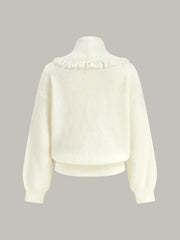 Wrap Fringe Wool Blend Sweater