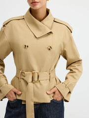 Double-Breasted Belted Trench Coat