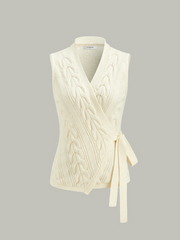 Cable Knit Wrap Vest