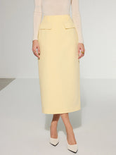 Decor Pocket Back Slit Midi Skirt