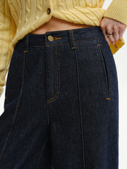 High-Waist Wide-Leg Denim Jeans