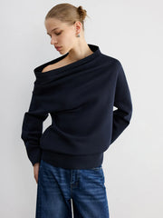 Off-Shoulder Cotton-Blend Sweatshirt