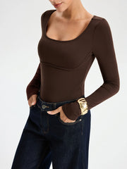 Bra-free Square Neck Bodysuit