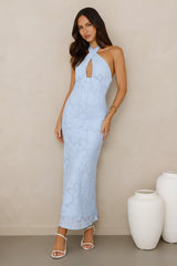 Legally Luxe Halter Maxi Dress Blue