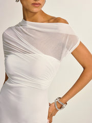 Mesh Paneled Skinny Mini Dress