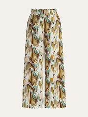 Abstract Print Wide-Leg Pants