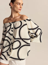 Patterned Off-Shoulder Blouse