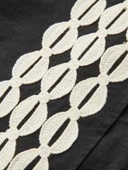 Color-Block Woven-Trim Wrap Mini Skirt