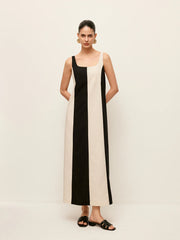 Cotton & Linen Striped Sleeveless Dress