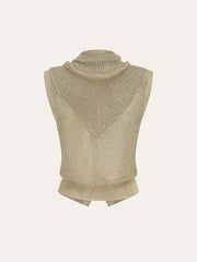 Knit Sleeveless Vest with Scarf