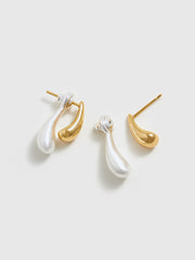 Two-Tone Water Drop Earrings