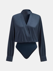 Satin V-neck Bodysuit