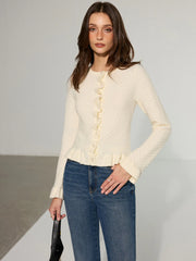 Textured Ruffle Knit Top