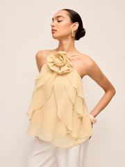 Floral Ruffle Halter Top