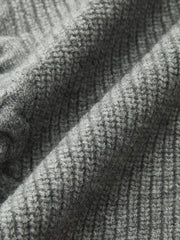 Cable Knit V-neck Puff Sleeve Sweater